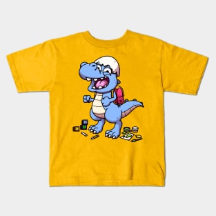 Baby Dinosaur Going To Preschool Kids T-Shirt